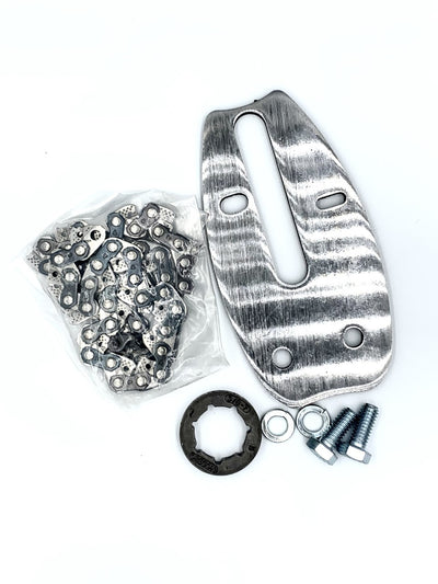 Universal Adaptor Kit PART# L901A: c/w Bar, 3/8 Rim Sprocket, 3/8 cutterless chain and hardware.